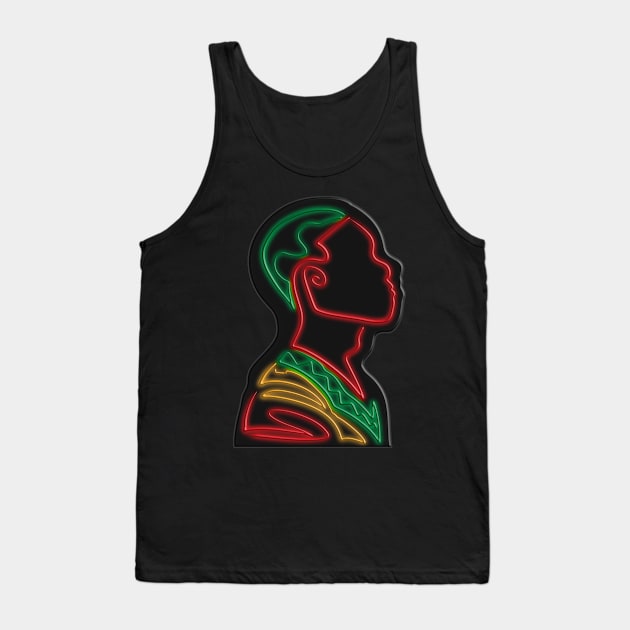 African Male In Neon Lights Freedom Day Juneteenth Tank Top by SinBle